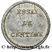 1 Centime pattern, France, 1851 reverse image