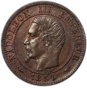 1 Centime - Napoleon III head without wreath obverse image