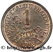 1 centime Daniel-Dupuis Épreuve en Bronze, 1898, France, 1898 reverse image