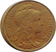 1 Centime Piéfort bronze doré, sans le mot essai sur flan mat obverse image