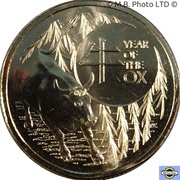 1 Dollar - Elizabeth II 6th Portrait - Year of the Ox, Australia, 2021 reverse image