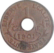 1 Centime Essai de perforation reverse image