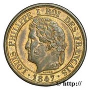 2 Centimes - Louis Philippe I pattern of Barre, à la charte, type 2 obverse image