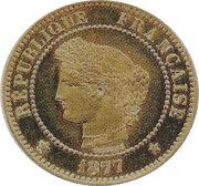 2 centimes Cérès Epreuve en or obverse image