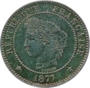 2 centimes Cérès Epreuve en argent obverse image