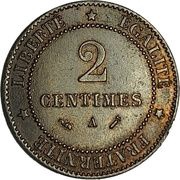 2 Centimes, France, 1877-1897 reverse image
