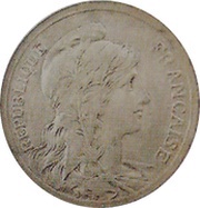 2 Centimes Epreuve en argent sur flan mat obverse image