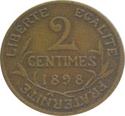 2 Centimes Piéfort en bronze reverse image
