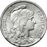 2 Centimes Essai piéfort en aluminium obverse image