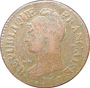 5 Centimes Overstrike obverse image