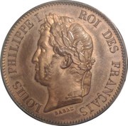 5 Centimes - Louis Philippe I pattern of Barre obverse image