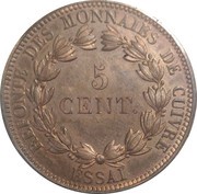 5 Centimes - Louis Philippe I pattern of Barre, France, 1840 reverse image