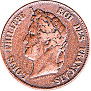 5 Centimes - Louis Philippe I pattern of Barre with modul of 5 centimes obverse image