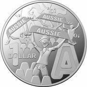 1 Dollar - Elizabeth II 6th Portrait - The Great Aussie Coin Hunt 3 - Letter A; Silver Proof, Australia, 2022 reverse image