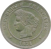 5 Centimes Epreuve en maillechort de Oudiné obverse image