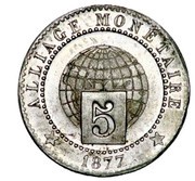 5 Centimes pattern of alloy obverse image