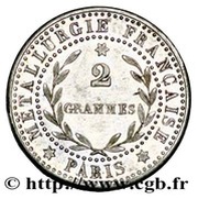 5 Centimes pattern of alloy reverse image