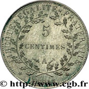 5 Centimes Essai en maillechort de Lorthior reverse image