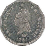 5 Centimes Essai en maillechort de Dupré à 12 pans obverse image