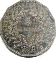 5 Centimes Essai en maillechort de Dupré à 12 pans, France, 1881 reverse image