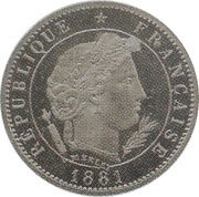 5 Centimes Essai en maillechort de Merley, typeI obverse image