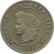 5 centimes Cérès Epreuve en maillechort de Oudiné obverse image