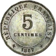 5 centimes Essai en maillechort de Merley, type II à 16 pans obverse image