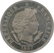 5 centimes Essai en maillechort de Merley, type II à 16 pans obverse image