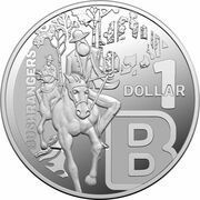 1 Dollar - Elizabeth II 6th Portrait - The Great Aussie Coin Hunt 3 - Letter B; Silver Proof, Australia, 2022 reverse image