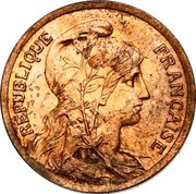 5 centimes Daniel-Dupuis Epreuve en bronze tête à droite obverse image