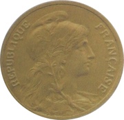 5 centimes Daniel-Dupuis Epreuve en or sur flan mat obverse image