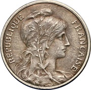 5 centimes Daniel-Dupuis Essai en argent sur flan mat obverse image