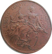 5 Centimes Essai tête à droit sur flan mat, France, 1897 reverse image