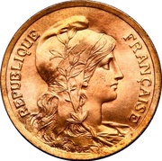5 centimes Daniel-Dupuis Pré-série en bronze sur flan brillant obverse image