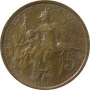5 Centimes, France, 1897-1921 reverse image