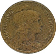 5 centimes Daniel-Dupuis Piéfort en bronze sur flan mat obverse image