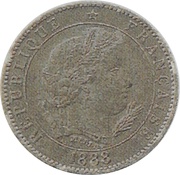 5 centimes Essai en maillechort de Merley, type I obverse image