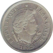 5 Centimes Essai en maillechort de Merley, type II, listel large obverse image