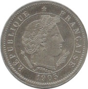 5 centimes Essai en nickel de Merley, type I à 20 pans obverse image