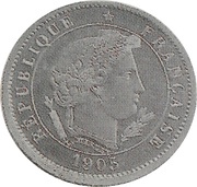 5 centimes Essai en nickel de Merley, type I obverse image