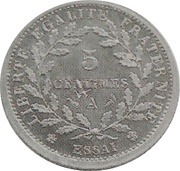 5 centimes Essai en nickel de Merley, type I, France, 1905 reverse image