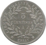 5 Centimes Essai en nickel de Merley, type I à 16 pans, France, 1905 reverse image
