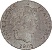 5 Centimes Essai en maillechort de Merley, type II obverse image