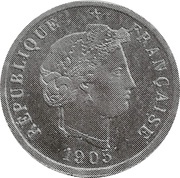 5 Centimes Essai en maillechort de Merley, type II à 18 pans obverse image