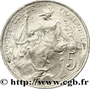 5 centimes Daniel-Dupuis Essai en aluminium reverse image