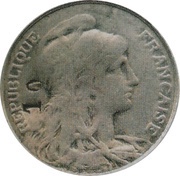 5 centimes Daniel-Dupuis Essai en argent, contremarqué obverse image