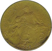 5 centimes Daniel-Dupuis Essai en laiton reverse image