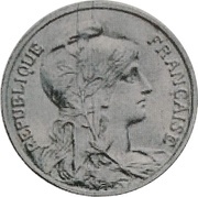 5 centimes Daniel-Dupuis Essai piéfort en aluminium obverse image