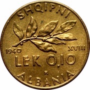 0.10 Lek - Victor Emmanuel III reverse image