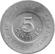 5 Centimes pattern by Dubois reverse image